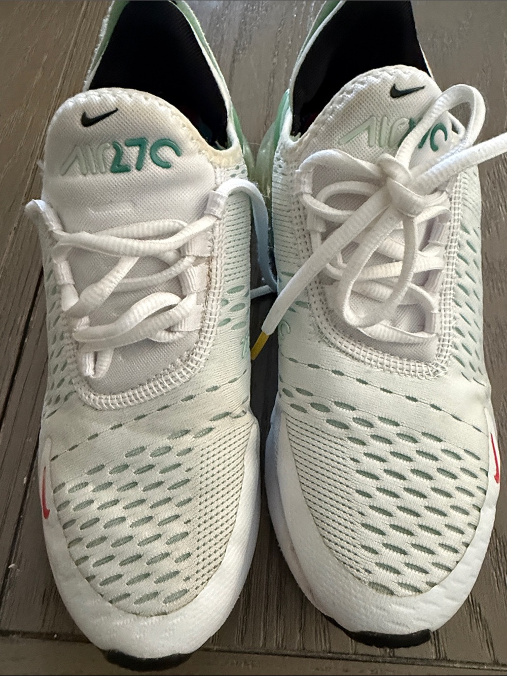 Nike Kids White & Teal Athletic Sneakers